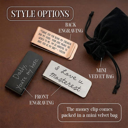 Father's Day money clip with a custom message, a perfect present for a hubby or gift ideas for your husband.