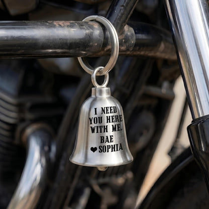Dad motorcycle bell and personalized motorcycle gifts, serving as a meaningful dad gremlin bell for biker dads.