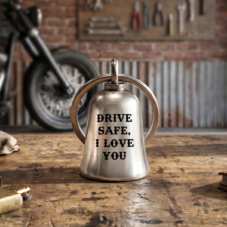 Custom motorcycle bells and custom engraved gremlin bells, an ideal choice for motorcycle Father's Day gifts.