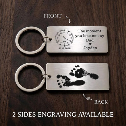 Personalized engraved keychains and custom keychains for Father's Day, a meaningful gift for expecting dads.