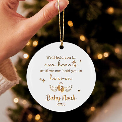 A beautiful ceramic ornament, the Personalized Miscarriage Ceramic Ornament serves as a lasting pregnancy loss gift and memorial.