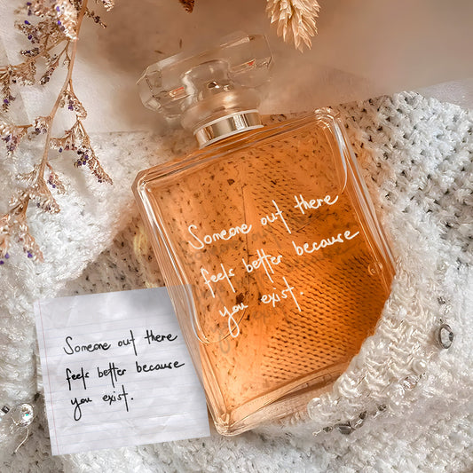 Custom Personalized Mom Glass Perfume Bottle with Handwriting designed as special mother daughter wedding gifts  