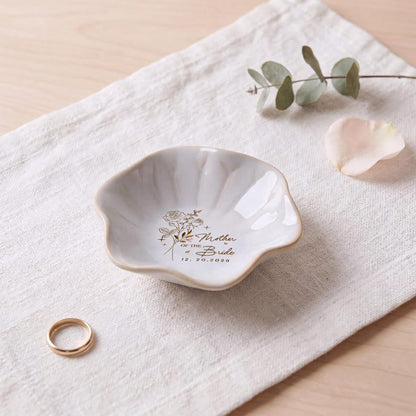 Professional custom ring dish for Mom, providing a high-quality keepsake for the wedding and beyond.