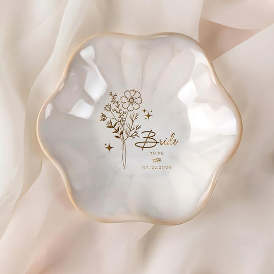 Engraved Mother of Bride Jewelry Dish, Personalized Mom Wedding Trinket Dish, MOB MOG Mother's Day Gift from Daughter, Birthday Gift for Her