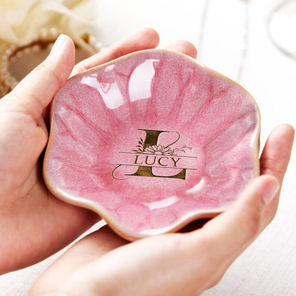 Thoughtful Mother's Day ring dish from daughter, celebrating mom with a custom monogram design.