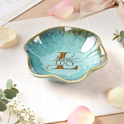 Professional custom ring dish for bridesmaids, providing a high-quality keepsake for the bridal party.