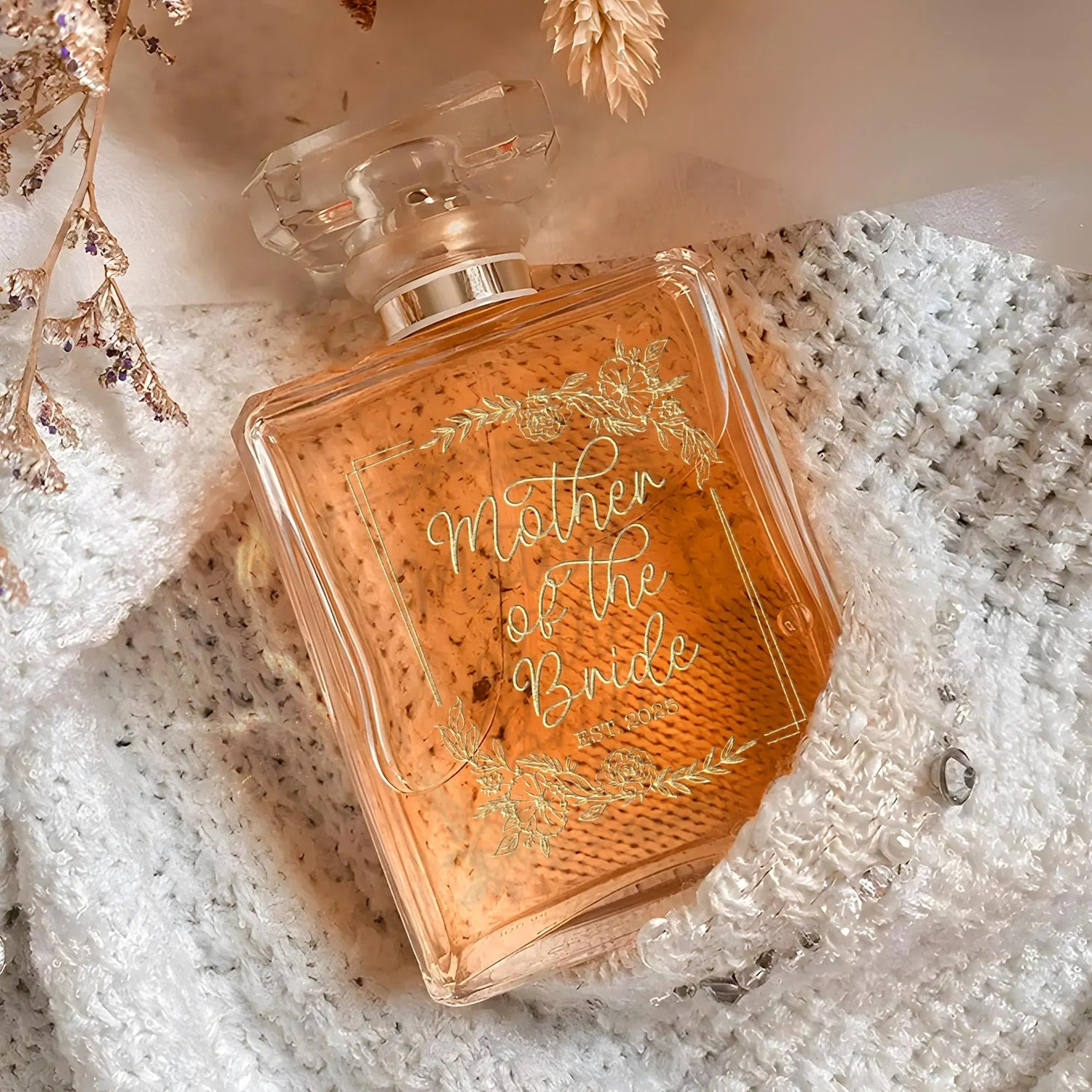 Maid of honor gift to bride including a custom Mother of Bride perfume keepsake
