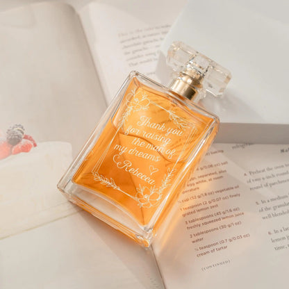 Unique Personalized Mother of Groom Glass Perfume Bottle ideal as mother of the bride gifts and mother of the groom gifts  
