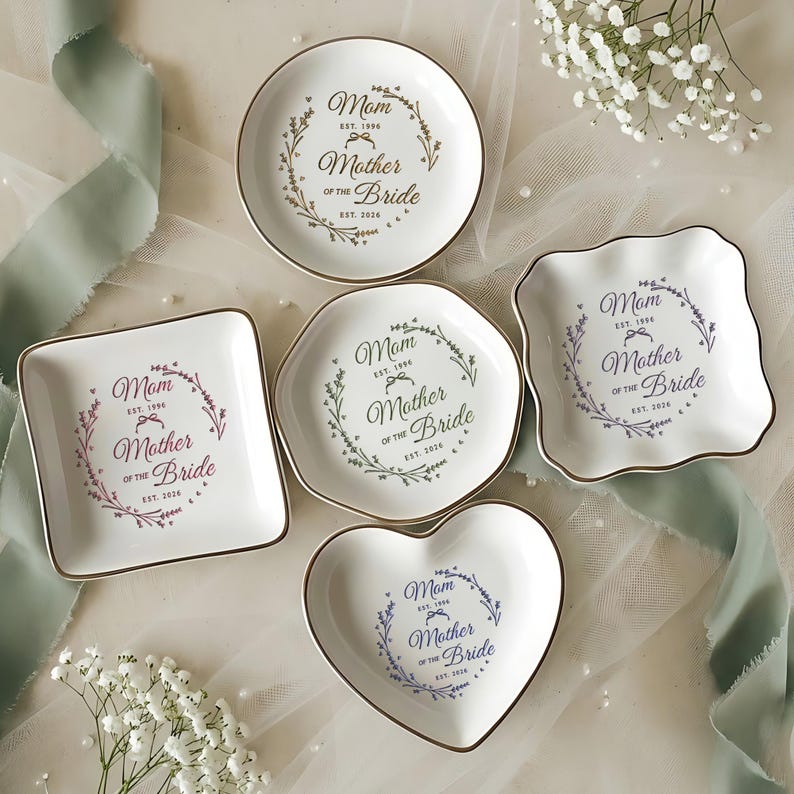 Professional custom ring dish for the Mother of the Bride, providing a high-quality keepsake for years.