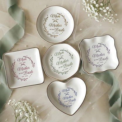 Professional custom ring dish for the Mother of the Bride, providing a high-quality keepsake for years.
