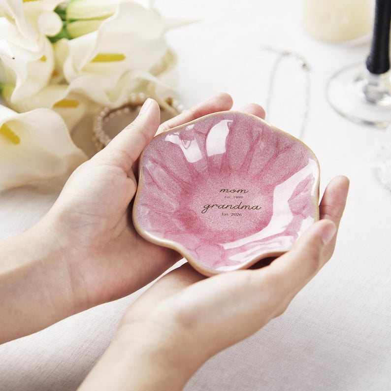 Thoughtful Mother's Day ring dish from daughter, celebrating the new milestone with a custom design.