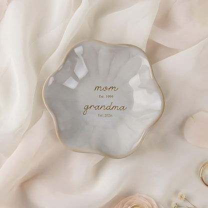 Professional custom ring dish for a new grandma, providing a high-quality keepsake for years to come.