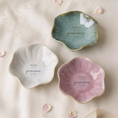 This custom ring dish is a beautiful gift for a new grandma, perfect for holding her jewelry.