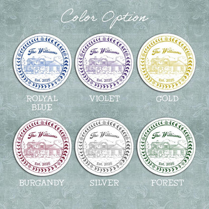 A close-up of a new home ornament, the Personalized New Home Ceramic Ornament features a photo in ornament design and custom printing.