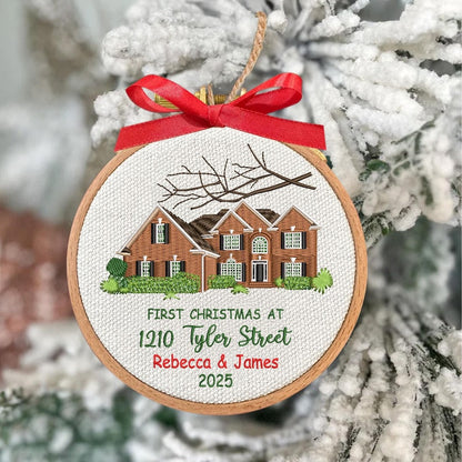 A beautiful embroidery ornament, this Personalized New Home Embroidered Ornament is a unique 'photo in ornament' gift for new homeowners.