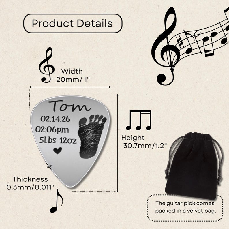 High-quality engraved guitar picks, ideal for those seeking a premium dad to be gift.