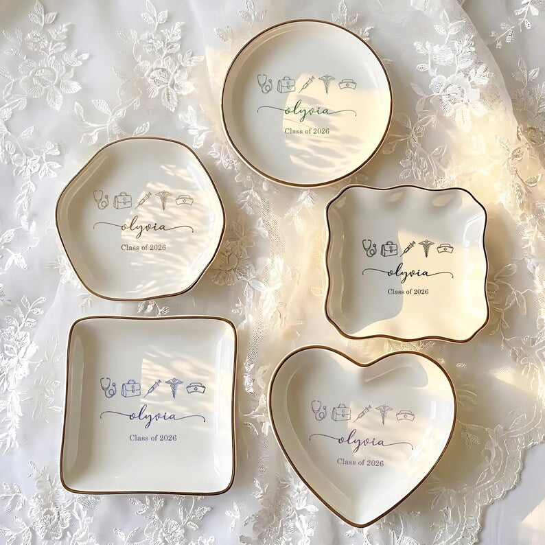 Elegant nursing grad gifts featuring professional engraving, perfect for any future nurse's vanity.
