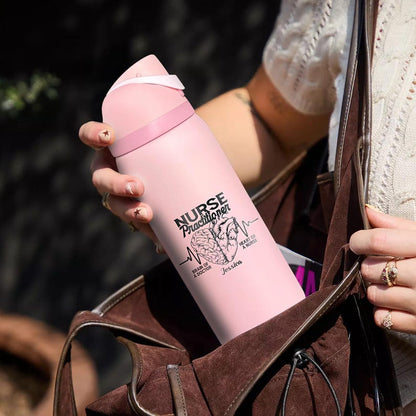This custom laser engraved water bottle is the perfect graduation gift for a Nurse Practitioner.