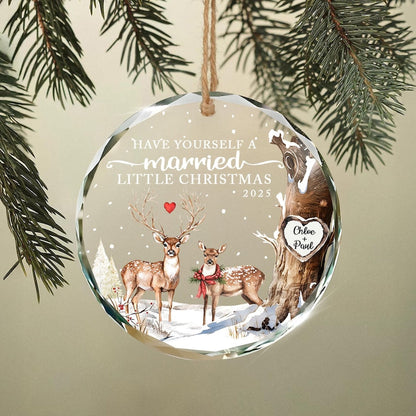 A Mr. and Mrs. Christmas ornament, this custom photo ornament is one of the best personalized Christmas ornaments for newlyweds.