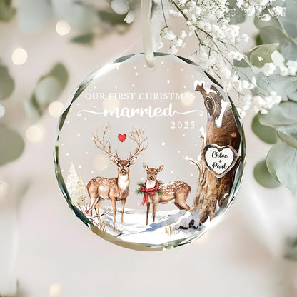 Custom photo ornament for Christmas, this personalized ornament serves as a wonderful mr and mrs christmas ornament.