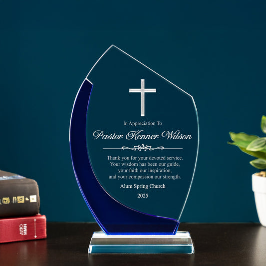 Personalized Pastor Appreciation Award with elegant design, perfect christian gifts and meaningful pastor appreciation award idea