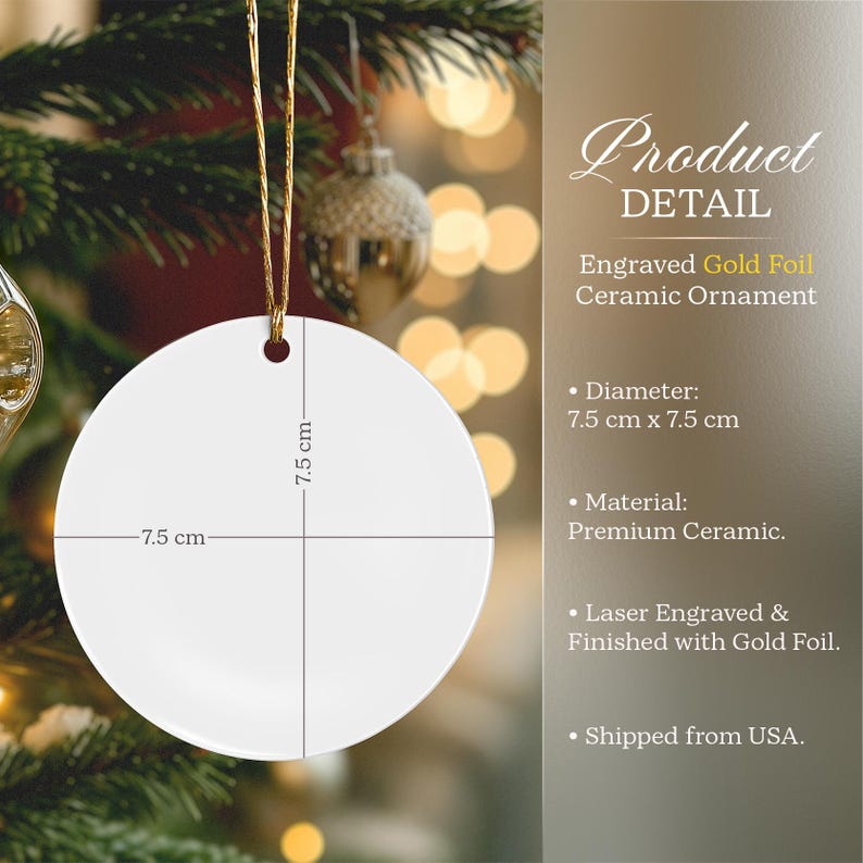 The ideal memorial ornament, this Personalized Paw and Nose Ceramic Ornament is a beautiful ceramic Christmas tree ornament.