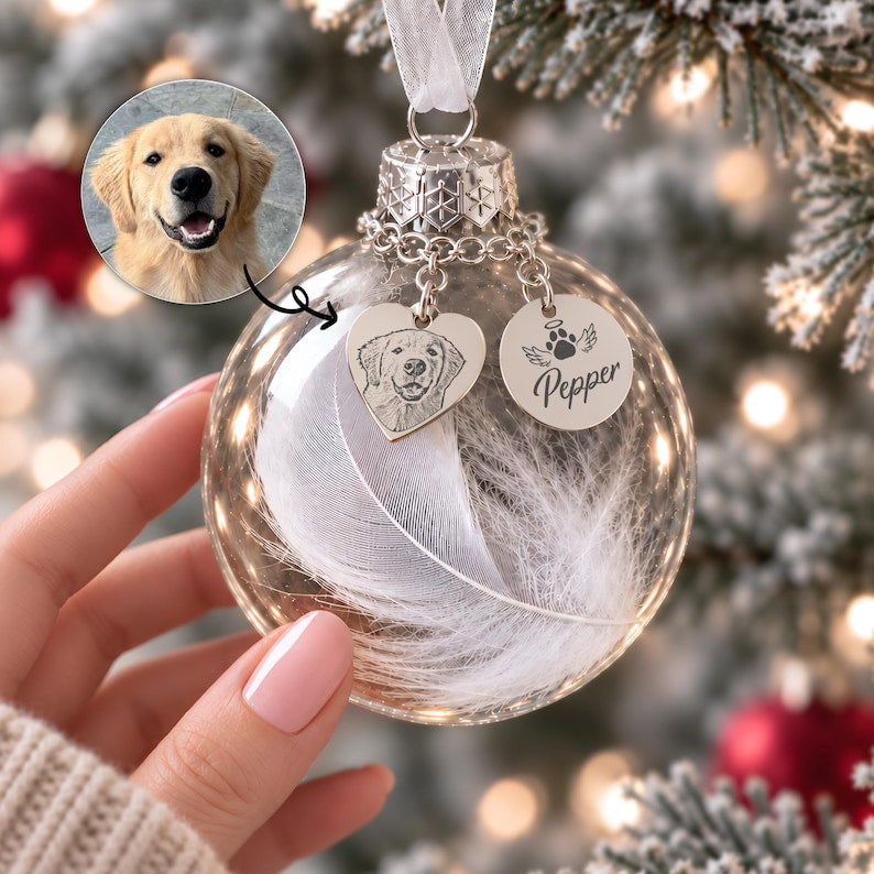 This pet hair keepsake ornament makes a meaningful sympathy gift for dog lovers during the holidays.