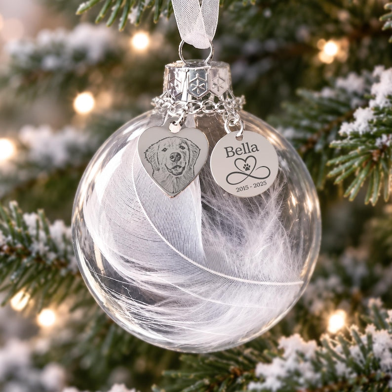 Unique memorial gifts for pet loss, crafted as a durable laser engraved pet hair ornament.