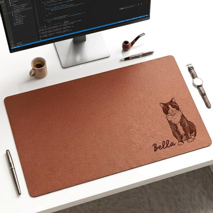 Custom keyboard pad featuring a personalized pet image, creating a thoughtful and practical dog father gift from the family.
