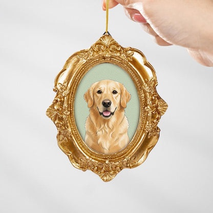 Personalized Pet Watercolor Frame Ornament, a unique photo frame ornament that serves as a treasured personalized pet ornament.