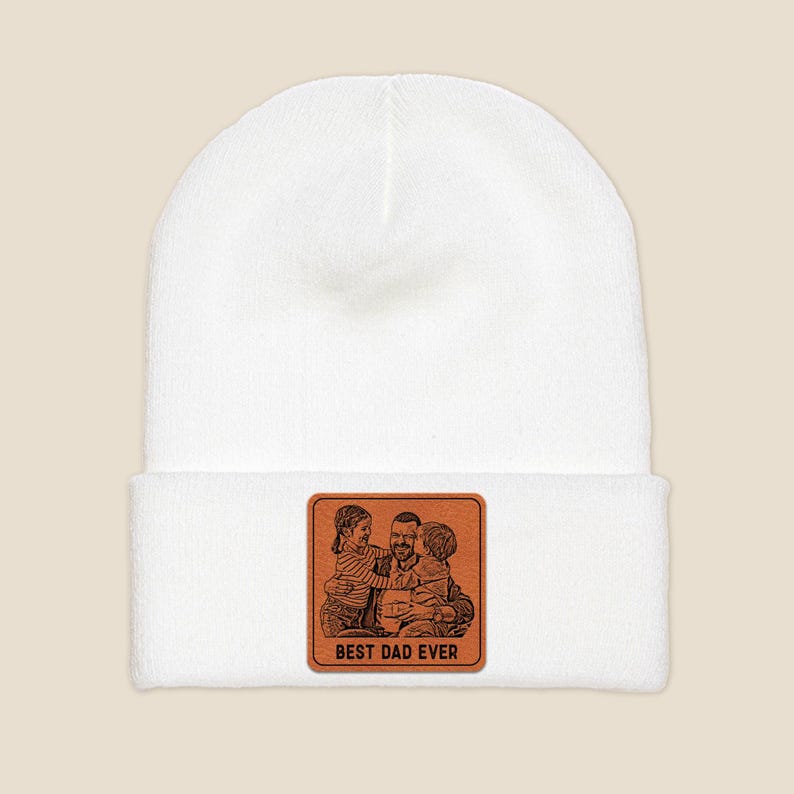 The ideal Christmas gift for Dad, this Personalized Photo Beanie is a custom beanie with a unique photo patch.