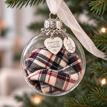 Remembrance gifts for loss of father, custom engraved memory ornament for the holidays.