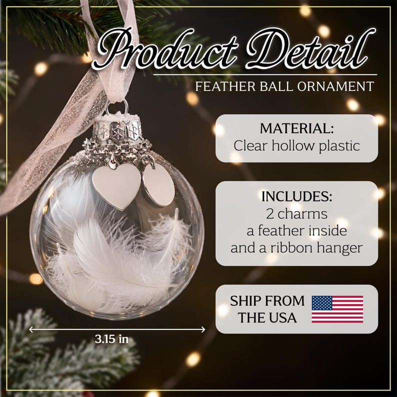 Engraved Christmas ornaments with photos, offering comfort as remembrance gifts for loss of father.