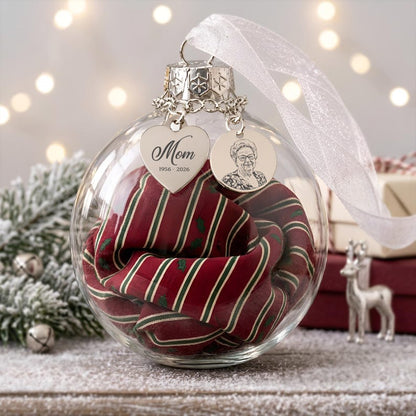 Remembrance gifts for loss of father, custom engraved memory ornament for the holiday season.
