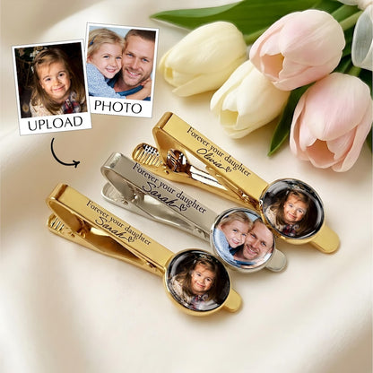 Personalized Photo Graduation Tie Clip for Class of 2026, a high-quality and sentimental gift.