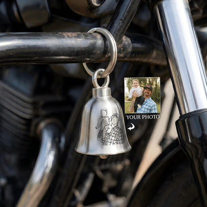 This custom guardian bell features a cherished photo, making it a unique Father's Day gift.
