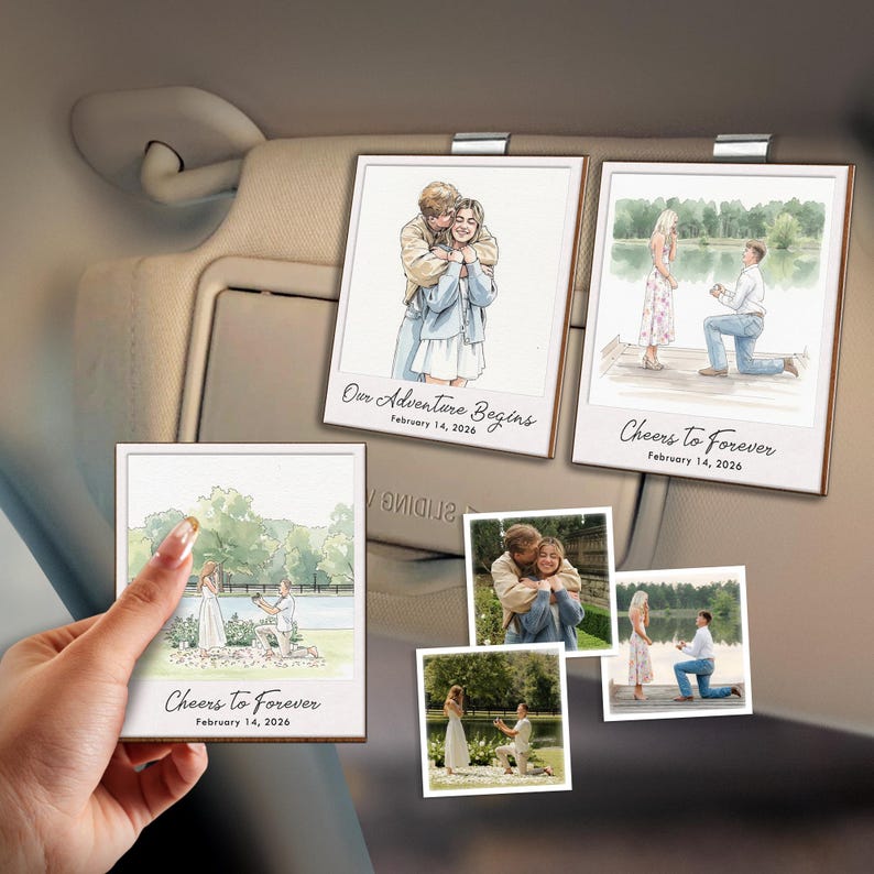 Personalized Polaroid Photo Car Visor Clip, a unique Polaroid visor clip and perfect personalized car visor clip.