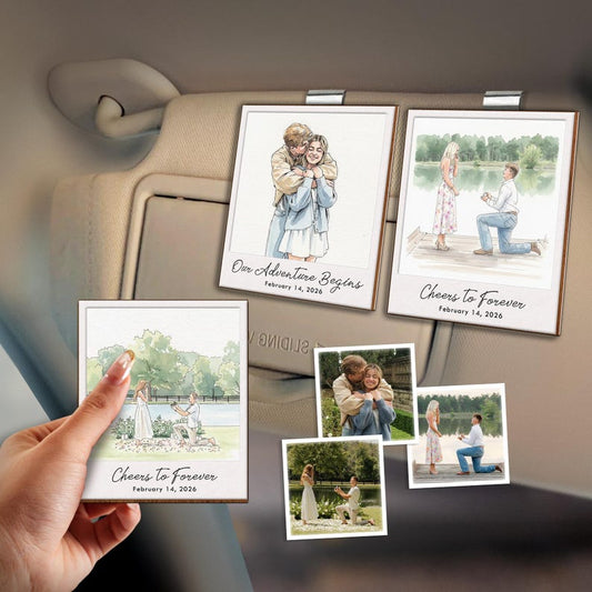 Personalized Polaroid Photo Car Visor Clip, a unique Polaroid visor clip and perfect personalized car visor clip.