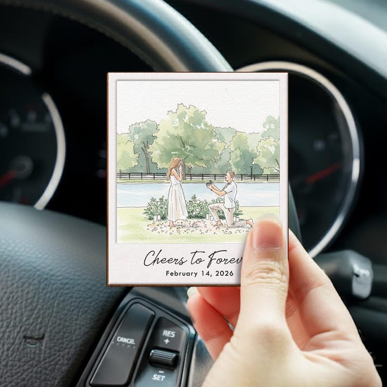 This drive safe visor clip, a Personalized Polaroid Photo Car Visor Clip, serves as a beautiful and meaningful car accessory.