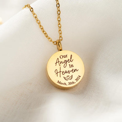The ideal pregnancy loss gifts, this Personalized Pregnancy Loss Urn Necklace is a thoughtful infant loss gift.