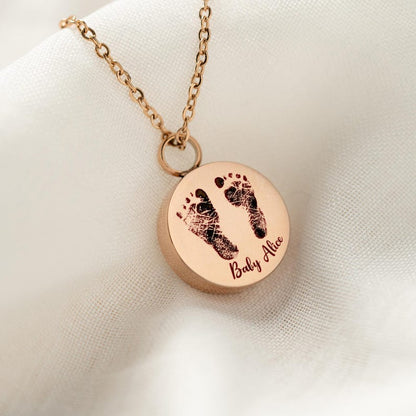 This pregnancy loss jewellery, a Personalized Pregnancy Loss Urn Necklace, serves as a lasting infant loss gift and sympathy gift.