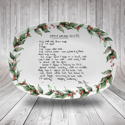 The perfect custom recipe platter, this Personalized Recipe Platter with Handwriting is a beautiful custom platter and sentimental gift.