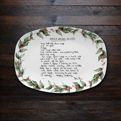 This custom platter, a Personalized Recipe Platter with Handwriting, is a custom recipe platter and perfect gift for mom.