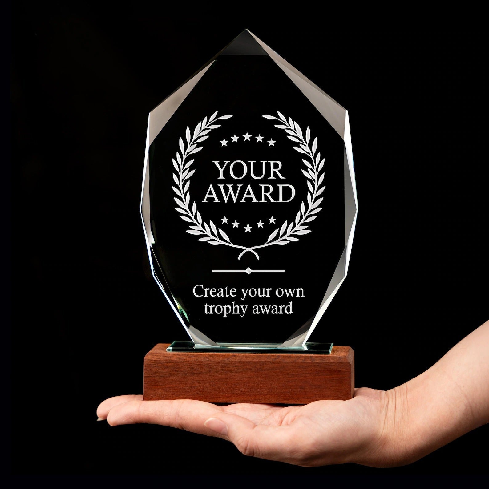 Bulk gifts for coworkers include personalized crystal awards with logo  