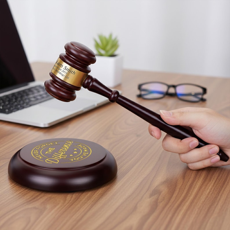 Personalized Retirement Wooden Gavel Set