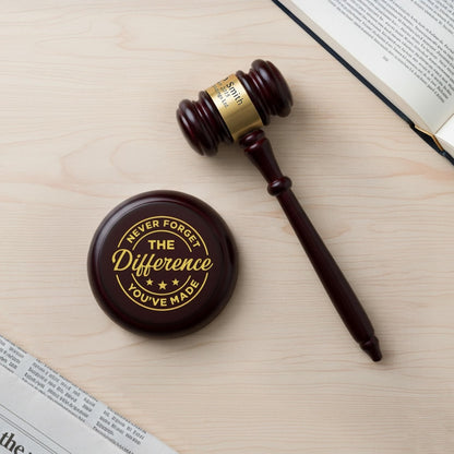 Personalized Retirement Wooden Gavel Set