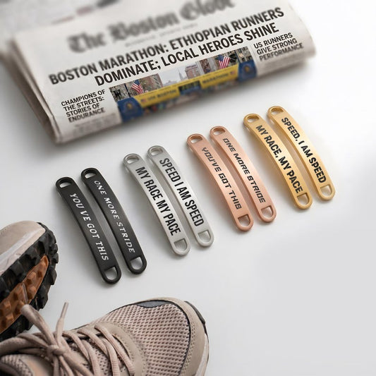 Personalized shoe tag for running men, a unique custom shoe tag and engraved Father's Day gift.
