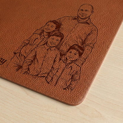 Desk accessories for dad like this sketch art leather mat, making an excellent dad mouse mat for office use.