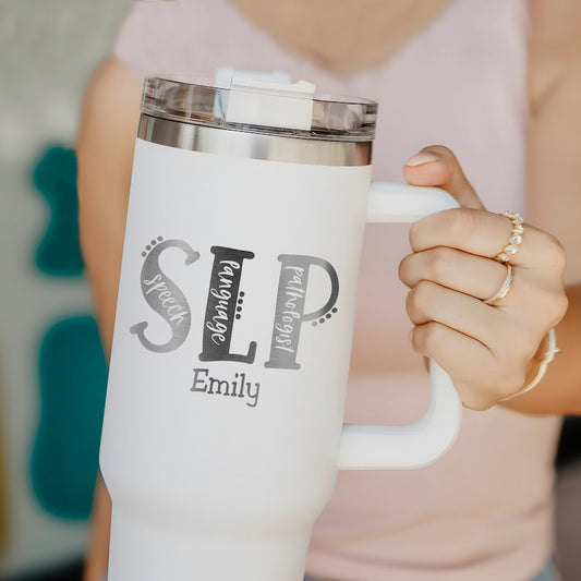 Personalized Speech Language Pathologist 40oz Tumbler for the Class of 2026, a perfect SLP graduation gift.