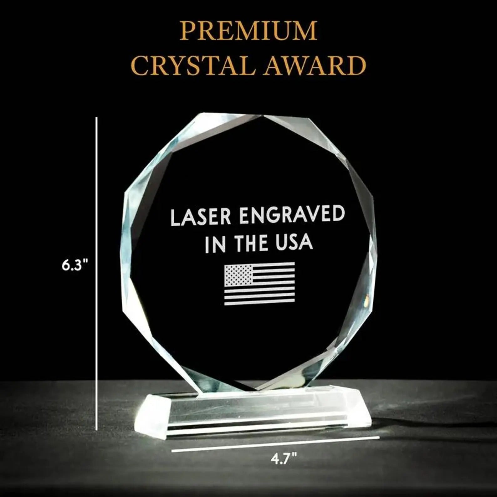 Crystal award created as a personalized thank you gift for a speech therapist  